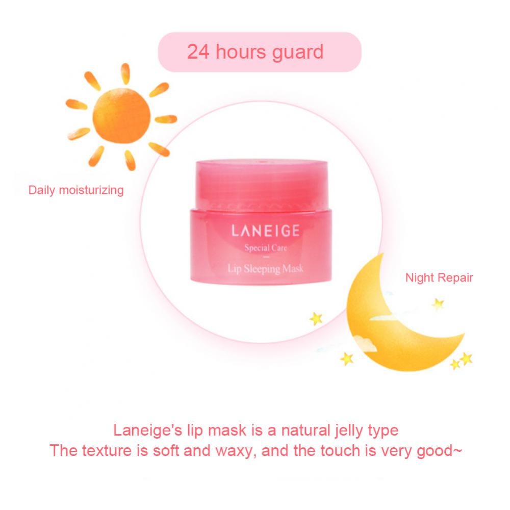 Pink Korean Lip Care: 3G Nourish Lip Mask for Day and Night Hydration and Protection