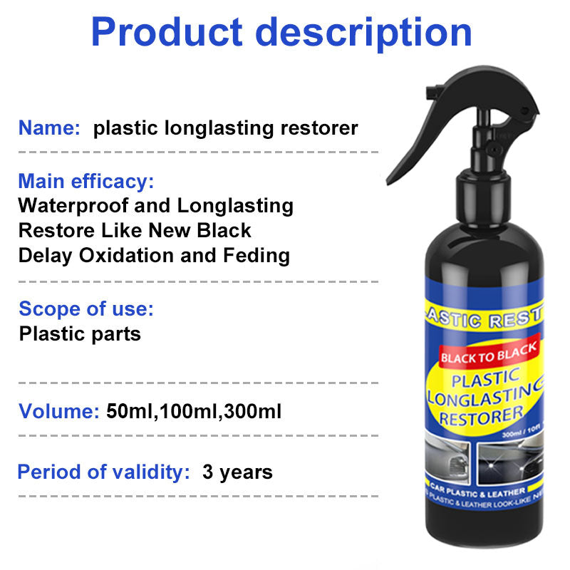 Car Plastic Restorer Back To Black Gloss Car Cleaning Spray